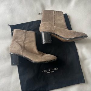 Rag and Bone Willow Gray Suede Boots Size 37 with Duster